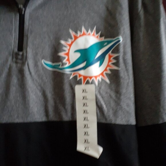Miami Dolphins NFL Team Apparel 1/4 Zip Long Sleeve Jacket Mens XL New - Picture 5 of 8